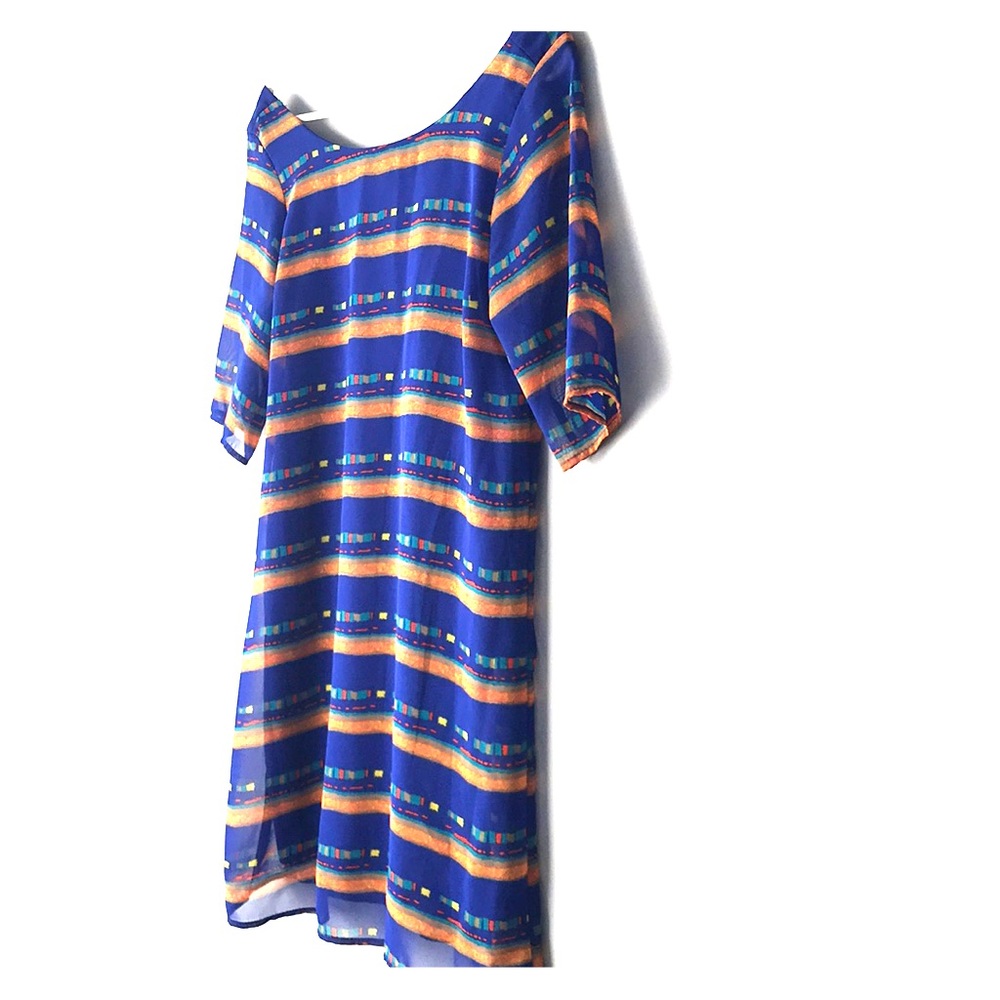 Size Small . Royal blue and orange dress.